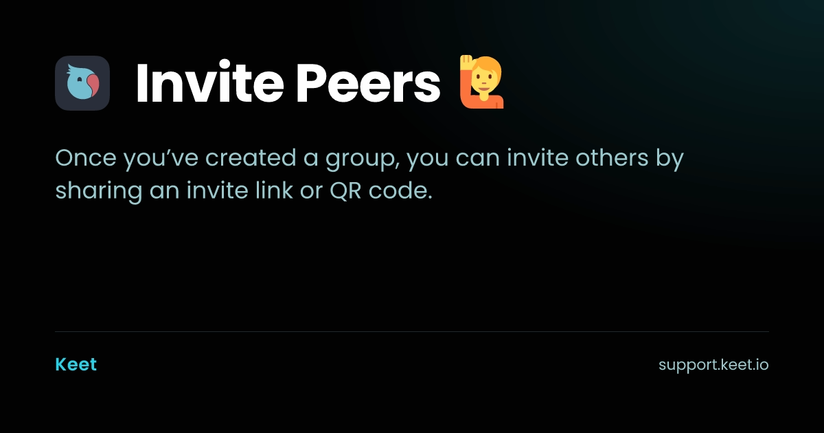 Support Group Invite Invite Peers 🙋